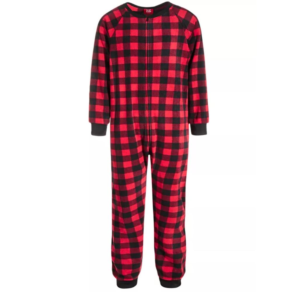 Family Pajamas 1-Piece Kids Red Buffalo Check Pajama
